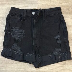 Hollister Black Distressed Jean Shorts